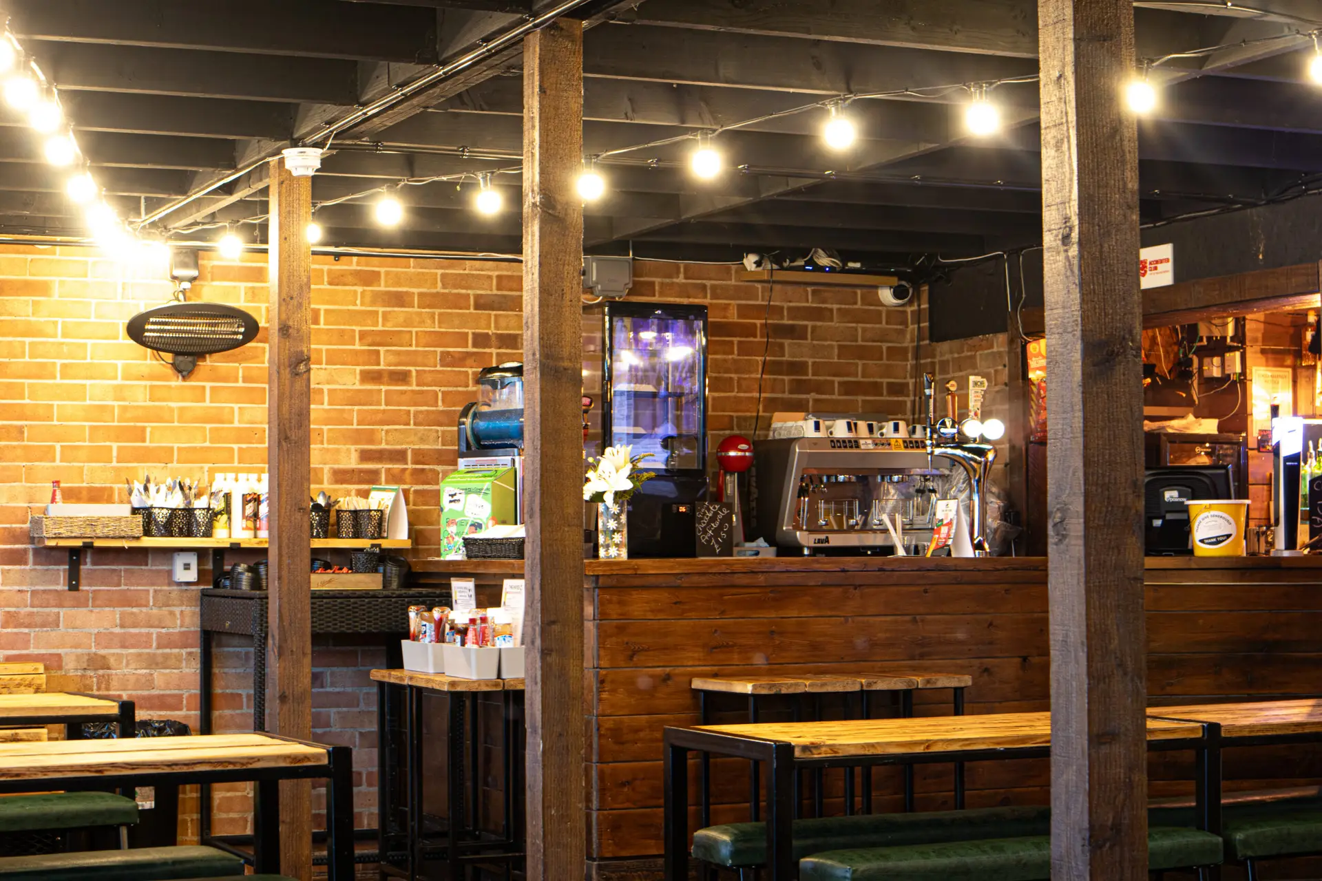 Inside View of The Hayes Cafe & Bar Where Diners Drink and Eat breakfast and lunch