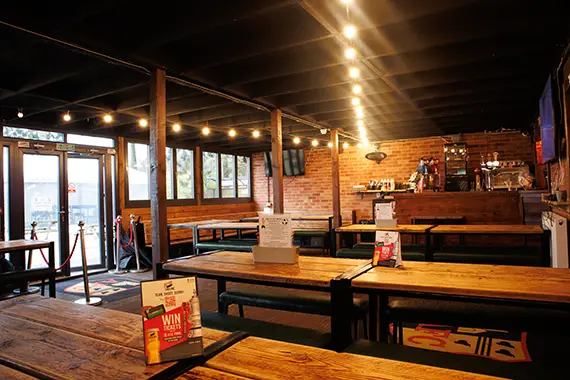 Inside View of The Hayes Cafe & Bar Where Diners Drink and Eat breakfast and lunch