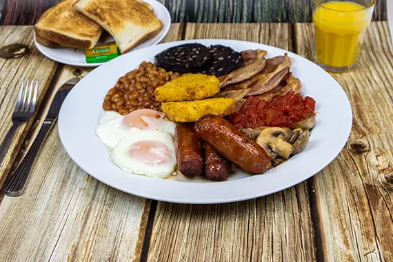 Big breakfast served at The Hayes cafe and bar. this is the big full breakfast